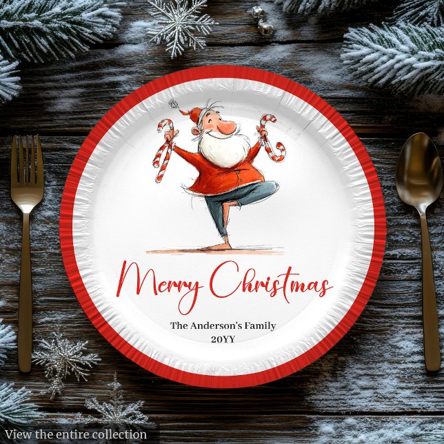 Editable Santa Claus Humor Christmas Paper Plates Pappteller (Editable Santa Claus Humor Christmas Paper Plates

)