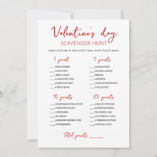 Editable Scavenger Hunt Valentine's Day Game Card Einladung