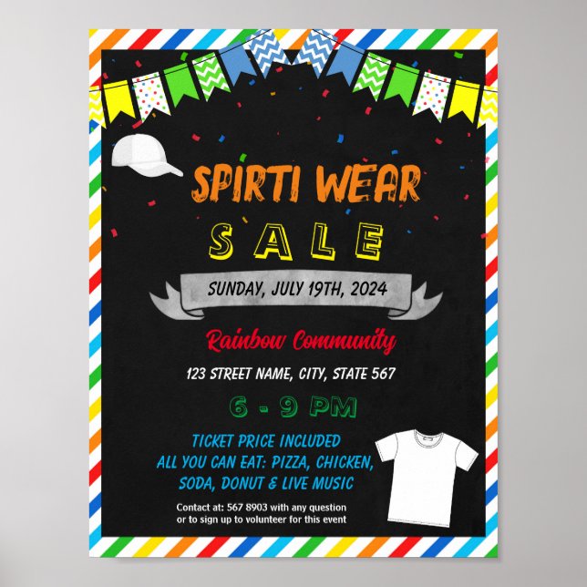 Editable School Spirit Wear Flyer Printable Poster (Vorne)