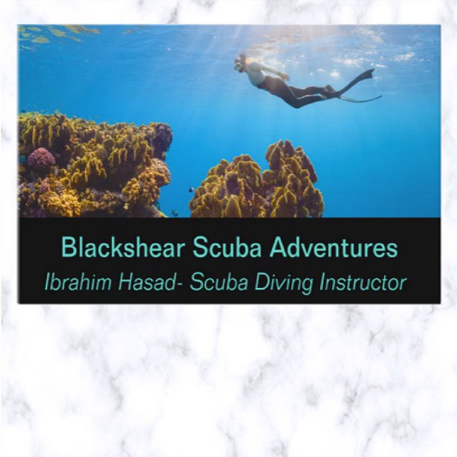 Editable Scuba Adventures and Lessings Visitenkarte (Von Creator hochgeladen)