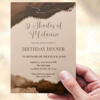Editable Shades Melanin Birthday Dinner Einladung