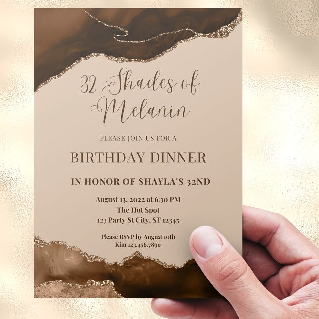 Editable Shades Melanin Birthday Dinner Einladung (Von Creator hochgeladen)