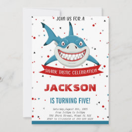 Editable Shark Birthday Einladung