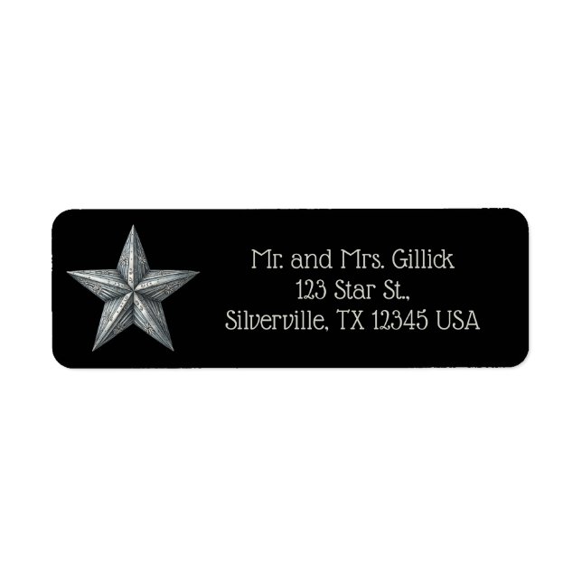 Editable Silver Star Return Address (Vorne)