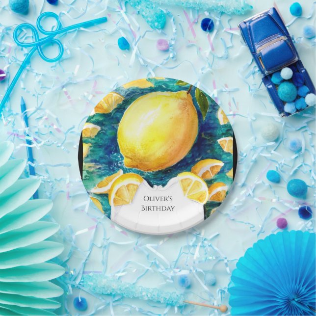 Editable Simple Lemon Birthday Pappteller (Party)