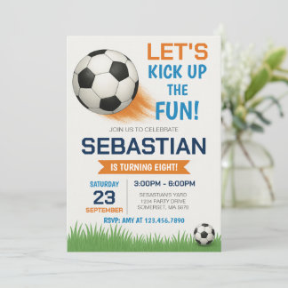 Editable Soccer Birthday Einladung