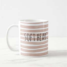 Editable Soft Heart Strong Soul Minimal Quote Mug  Kaffeetasse