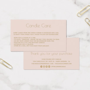 Editable Soy Candle Care Card mit LogoBlush