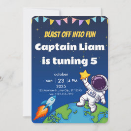 Editable Space Explorer Birthday Invite Einladung