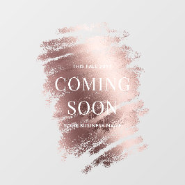 Editable Stylish Bronze Business Coming Soon Fensteraufkleber
