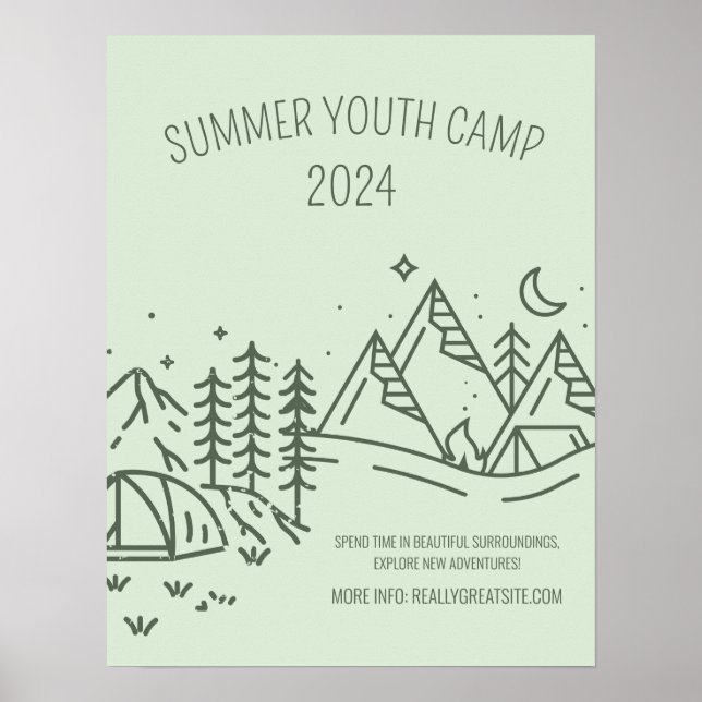 Editable Summer Fun Camp , Youth Summer Camp Poster (Vorne)