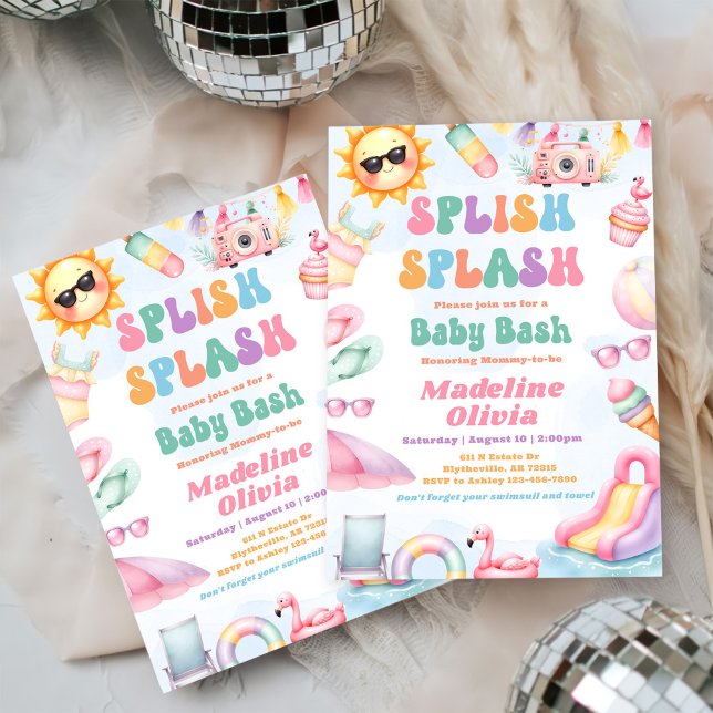 Editable Summer Splish Splash Baby Shower Party  Einladung (Von Creator hochgeladen)