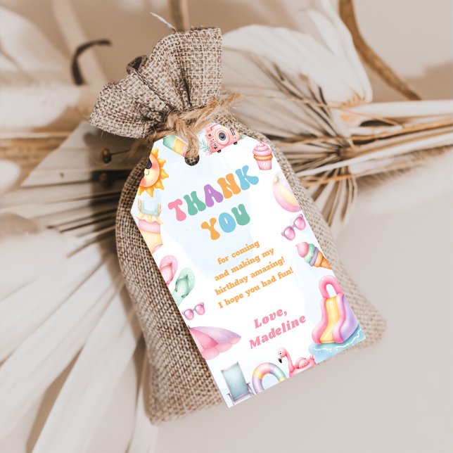 Editable Summer Splish Splash Geburtstag Vielen Da Geschenkanhänger (Von Creator hochgeladen)