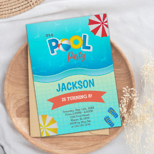 Editable Summer Swim Party laden Kinder ein Einladung