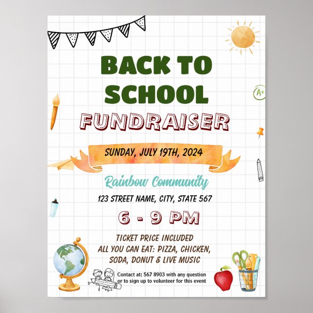 Editable Summer Tutour School Flyer Poster (Vorne)