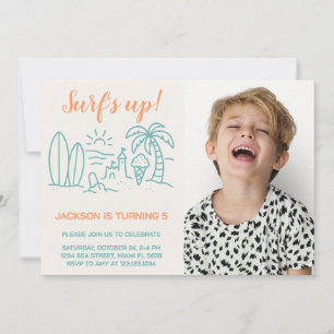 Editable Surf's Up Birthday Party Einladung