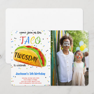 Editable Taco Birthday Foto Einladung