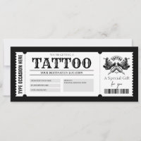 EDITABLE Tattoo bekommt einen Geschenkgutschein