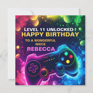 EDITABLE Teenager Birthday Gaming Sohn Feiertagskarte