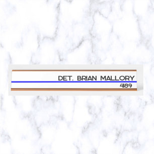 Editable Thin Blue Line Police Enforcement Schreibtischnamensplakette
