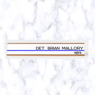 Editable Thin Blue Line Police Enforcement Schreibtischnamensplakette
