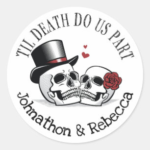 Editable Til Death Do us Part Wedding Runder Aufkleber