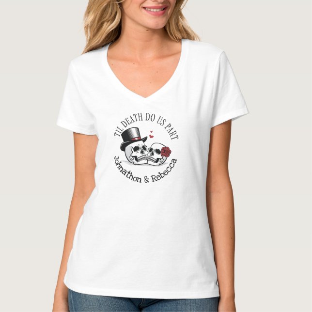Editable Til Death Do us Part Wedding T-Shirt (Vorderseite)