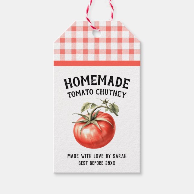 Editable Tomato Chutney Homemade Reserve Geschenkanhänger (Vorderseite)