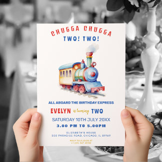 Editable Train Adventure Birthday Einladung