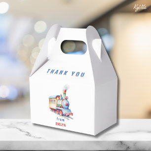 Editable Train Adventure Birthday Favor Box Geschenkschachtel