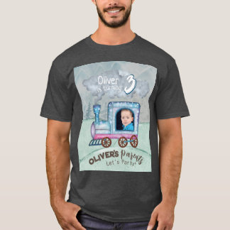 Editable Train Birthday thematisch T-Shirt