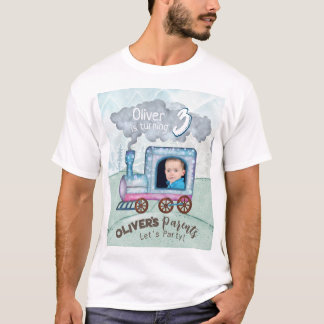 Editable Train Birthday thematisch T-Shirt