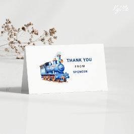 Editable Train Folded Birthday Danke Karte