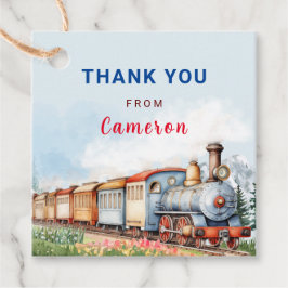 Editable Train Square Danke Tag Geschenkanhänger