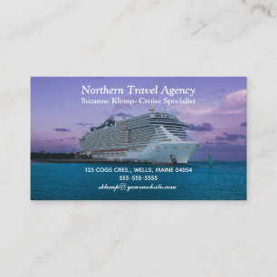 Editable Travel Agent Cruise Ship Visitenkarte
