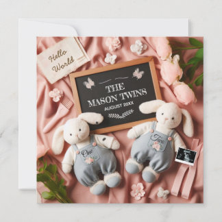 Editable Twin Pregnancy Ankündigung
