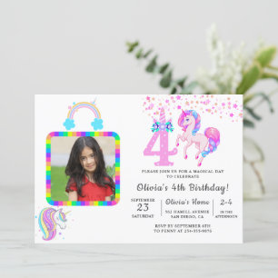 Editable Unicorn Geburtstagsparty Einladung