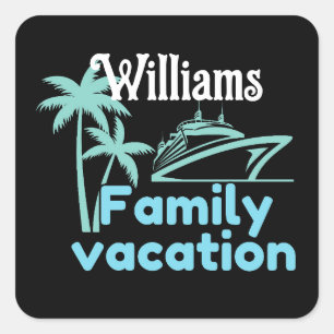 Editable Vacation Cruise Quadratischer Aufkleber