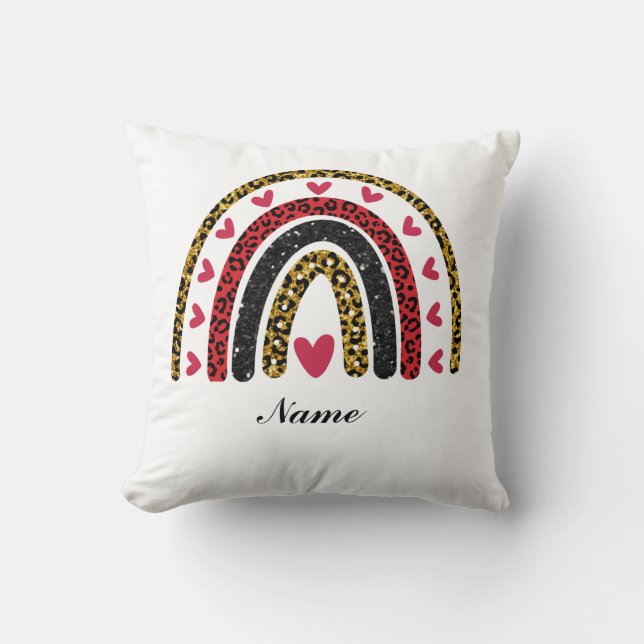 Editable Valentine Pillow: Regenbogen der Liebe fü Kissen (Vorderseite)
