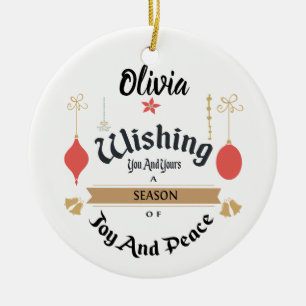 Editable verzauberte Weihnachtsverzierung Keramikornament