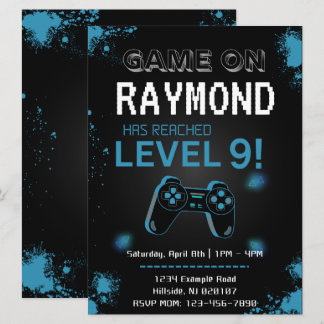 Editable Video Game Birthday Einladung