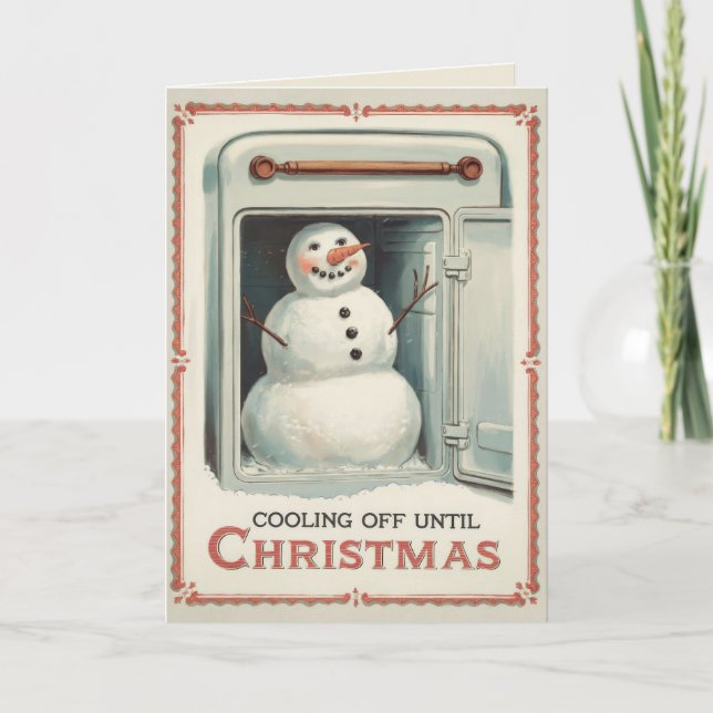 EDITABLE Vintag Funny Christmas Card Feiertagskarte (Vorderseite)