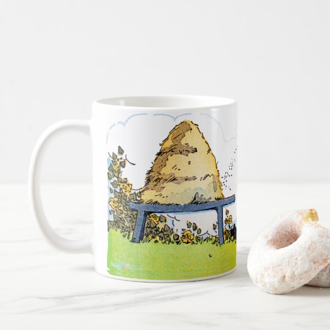 Editable Vintag Honey Bee Hive Promotions Tasse (Mit Donut)