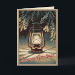 EDITABLE Vintag Xmas Christmas Card Feiertagskarte<br><div class="desc">Vintage Weihnachtskarte mit warmen Laterne im Schnee mit "Jahresgrüße" in Schriftzypografie! Personalisieren Sie es und senden Sie es als Sofortdownload an Ihre Freunde und Familie. Das Interieur ist vollständig editierbar, sodass Sie die Grüße bearbeiten können, und unterschreiben Sie es mit Ihrem Familiennamen, das Jahr, und alle Ihre Namen. Im Inneren...</div>