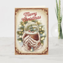 EDITABLE Vintag Xmas Christmas Card