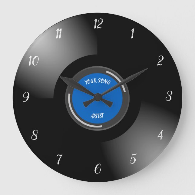 Editable Vinyl Record Große Wanduhr (Vorderseite)