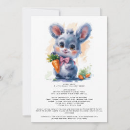 Editable Watercolor Bunny Baby Dusche Einladung