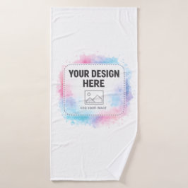 Editable Watercolor Design Template – Your Design Badehandtuch