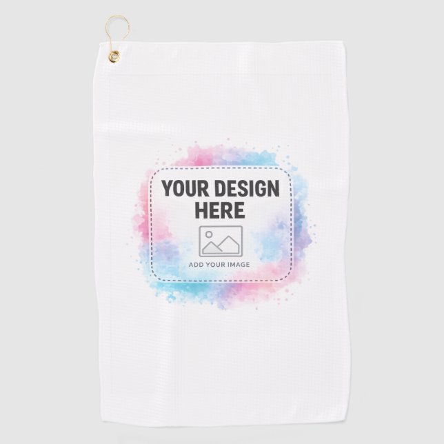 Editable Watercolor Design Template – Your Design Golfhandtuch (Vorderseite)