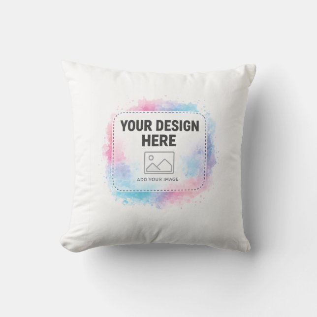 Editable Watercolor Design Template – Your Design Kissen (Vorderseite)